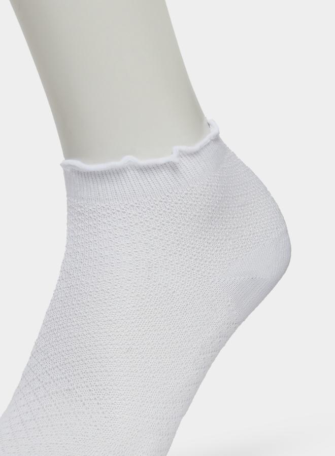 Styli Pack of 3 - Kids White Solid Ankle Socks - Image 3